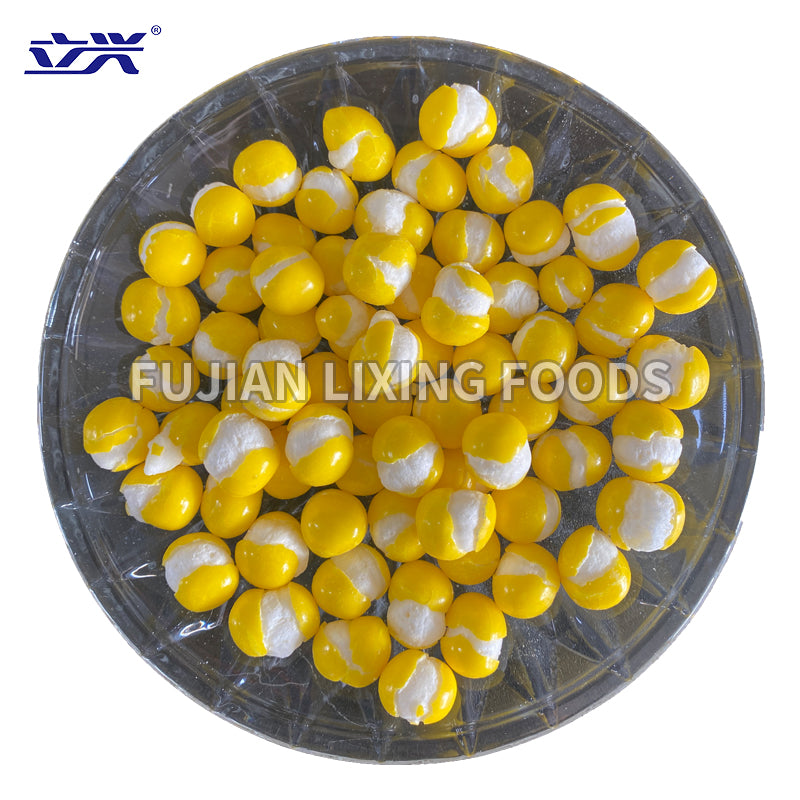 Supplier of freeze-dried lemon-flavored Skittle Rainbow candy, sweet and sour with a crispy texture.